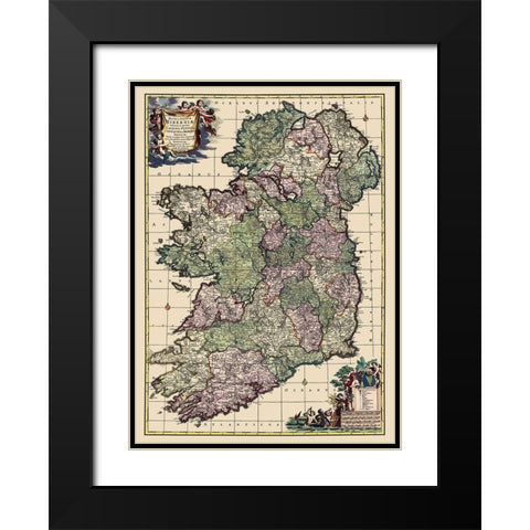 Ireland - Schenk 1710 Black Modern Wood Framed Art Print with Double Matting by Schenk