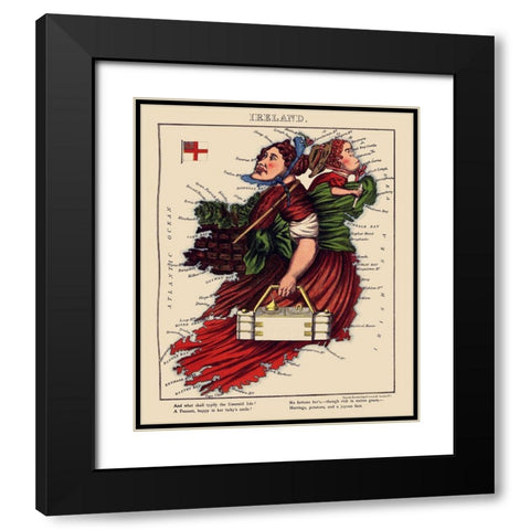 Ireland - Lancaster 1869 Black Modern Wood Framed Art Print with Double Matting by Lancaster