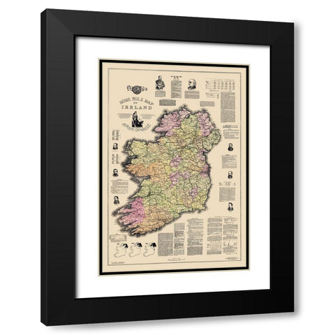 Home Rule Ireland - Ballance 1893 Black Modern Wood Framed Art Print with Double Matting by Ballance