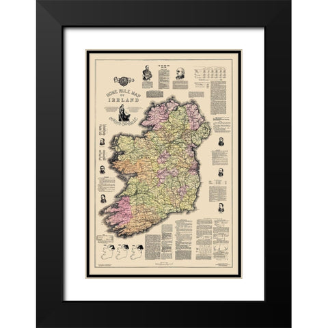 Home Rule Ireland - Ballance 1893 Black Modern Wood Framed Art Print with Double Matting by Ballance
