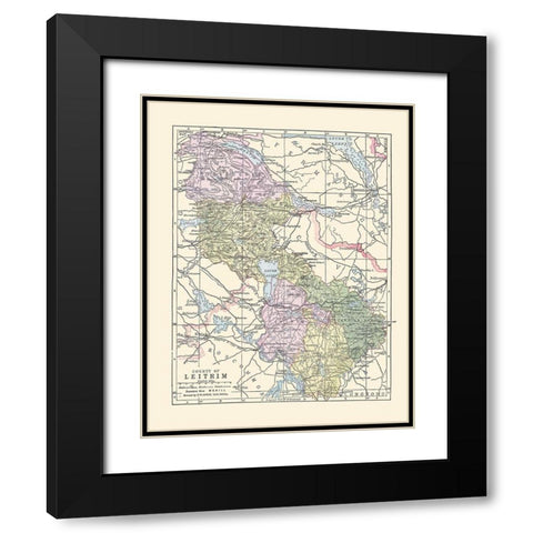 Leitrim County Ireland - Bartholomew 1882 Black Modern Wood Framed Art Print with Double Matting by Bartholomew