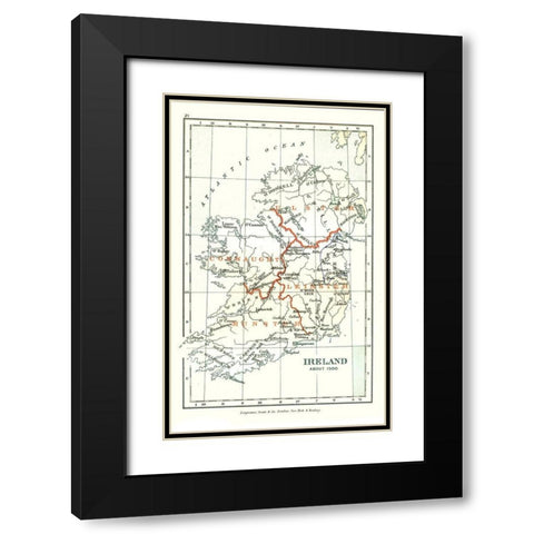 Ireland 1500 - Gardiner 1902 Black Modern Wood Framed Art Print with Double Matting by Gardiner