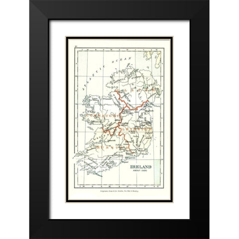 Ireland 1500 - Gardiner 1902 Black Modern Wood Framed Art Print with Double Matting by Gardiner
