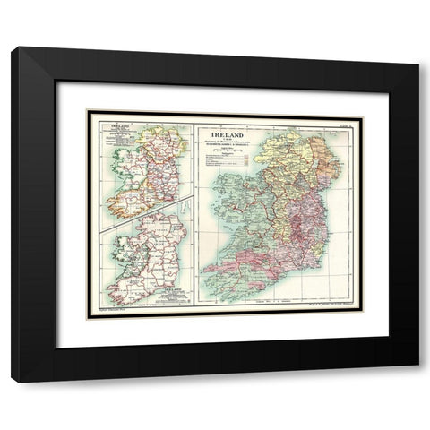 Ireland 1641 - Poole 1902 Black Modern Wood Framed Art Print with Double Matting by Poole