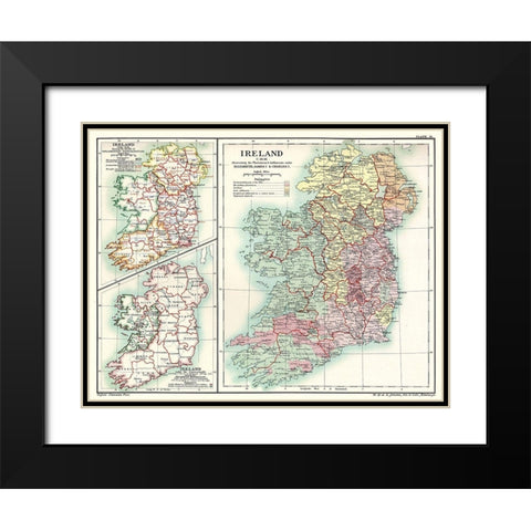 Ireland 1641 - Poole 1902 Black Modern Wood Framed Art Print with Double Matting by Poole