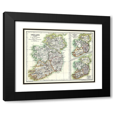 Ireland 12th Century - Poole 1902 Black Modern Wood Framed Art Print with Double Matting by Poole