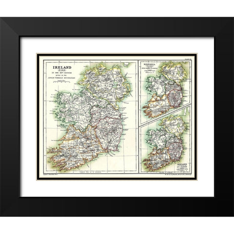 Ireland 12th Century - Poole 1902 Black Modern Wood Framed Art Print with Double Matting by Poole