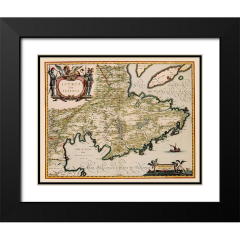 Mediterranean Istria Croatia Slovenia Italy Black Modern Wood Framed Art Print with Double Matting by Blaeu