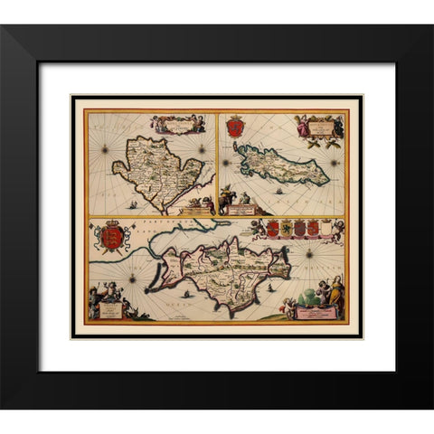 Isle of Wight Man Anglesey Great Britain Black Modern Wood Framed Art Print with Double Matting by Jansson