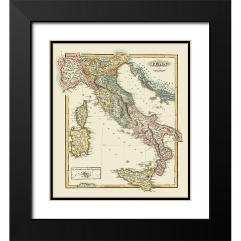 Italy - Lucas 1823 Black Modern Wood Framed Art Print with Double Matting by Lucas
