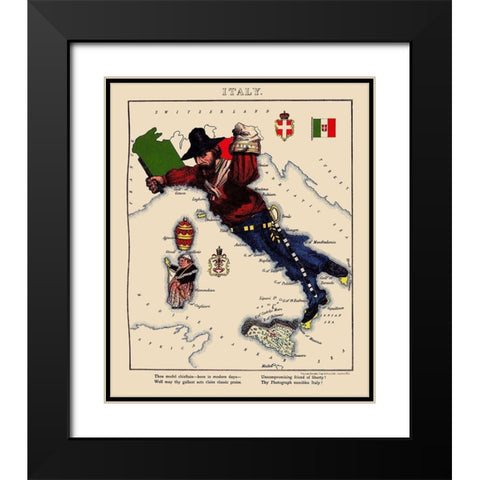 Italy - Lancaster 1869 Black Modern Wood Framed Art Print with Double Matting by Lancaster