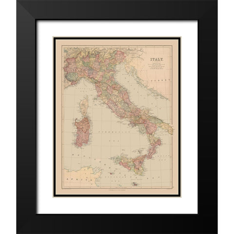 Italy - Black 1867 Black Modern Wood Framed Art Print with Double Matting by Black
