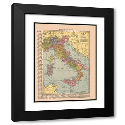 Italy - Hammond 1910 Black Modern Wood Framed Art Print with Double Matting by Hammond