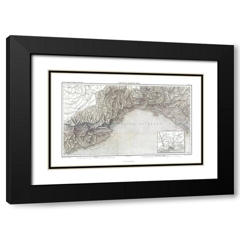 Genoa Italy - Thiers 1866 Black Modern Wood Framed Art Print with Double Matting by Thiers