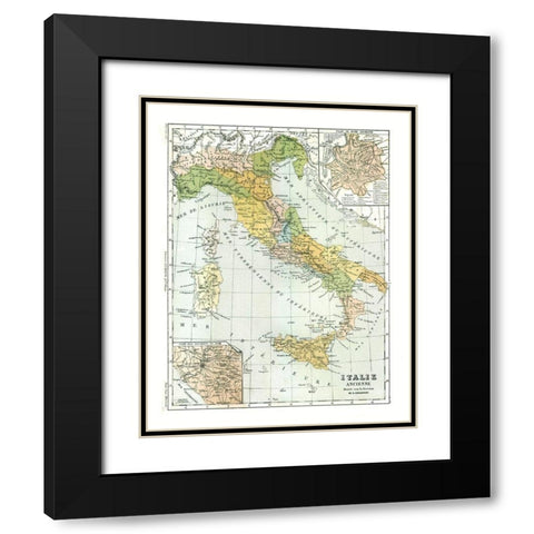 Ancient Italy - Cortambert 1880 Black Modern Wood Framed Art Print with Double Matting by Cortambert