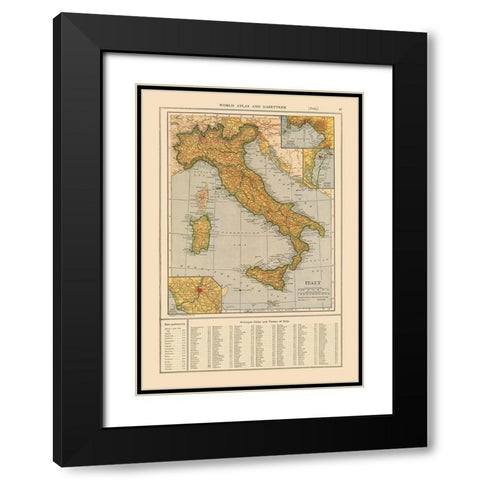 Italy - Reynold 1921 Black Modern Wood Framed Art Print with Double Matting by Reynold