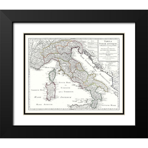 Ancient Italy - De Lisle 1731 Black Modern Wood Framed Art Print with Double Matting by De L''isle