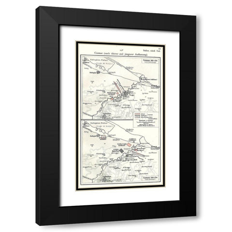 Cannae Italy - Putzgers 1897 Black Modern Wood Framed Art Print with Double Matting by Putzgers