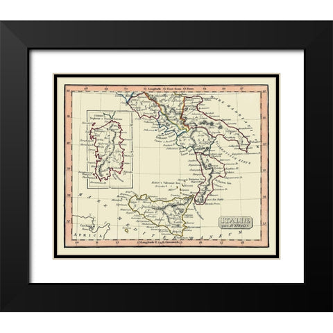 Ancient South Italy - Fenner 1830 Black Modern Wood Framed Art Print with Double Matting by Fenner