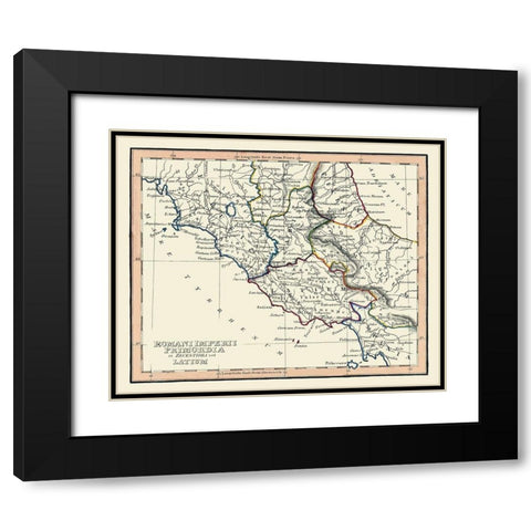 Roman Empire Central Italy - Fenner 1830 Black Modern Wood Framed Art Print with Double Matting by Fenner