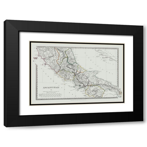 Central Ancient Italy - Chapman 1830 Black Modern Wood Framed Art Print with Double Matting by Chapman