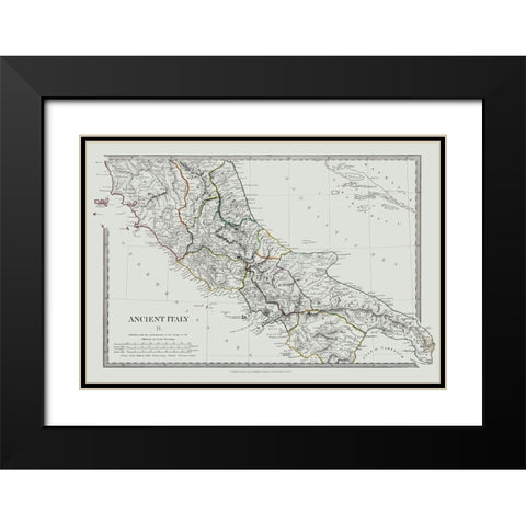 Central Ancient Italy - Chapman 1830 Black Modern Wood Framed Art Print with Double Matting by Chapman