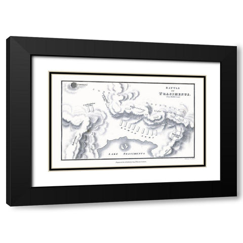 Battle of Lake Trasimene - Italy - Oxford 1828 Black Modern Wood Framed Art Print with Double Matting by Unknown