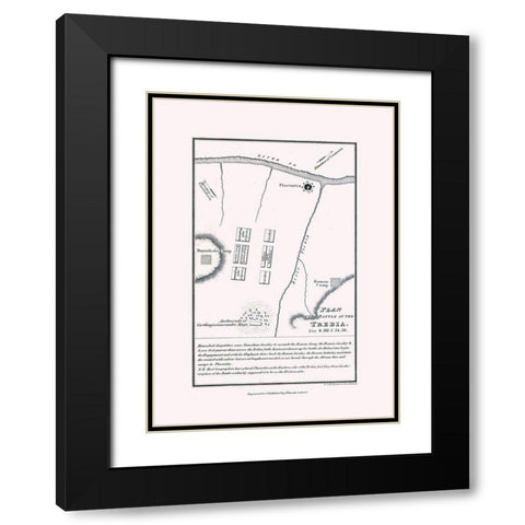 Battle of Trebia - Italy - Oxford 1828 Black Modern Wood Framed Art Print with Double Matting by Unknown
