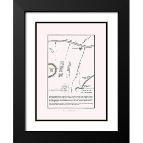 Battle of Trebia - Italy - Oxford 1828 Black Modern Wood Framed Art Print with Double Matting by Unknown