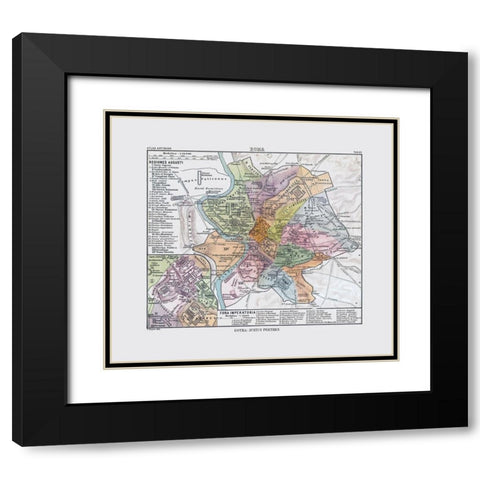 Rome Italy - Perthes 1896 Black Modern Wood Framed Art Print with Double Matting by Perthes
