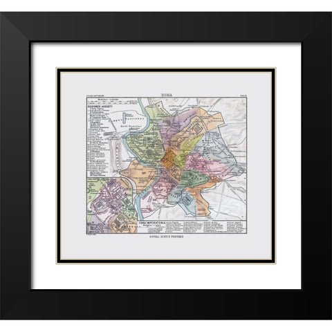 Rome Italy - Perthes 1896 Black Modern Wood Framed Art Print with Double Matting by Perthes