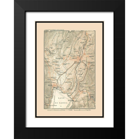 Northeastern Italy - Baedeker 1910 Black Modern Wood Framed Art Print with Double Matting by Baedeker