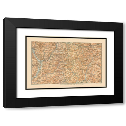 Northeastern Italy - Baedeker 1910 Black Modern Wood Framed Art Print with Double Matting by Baedeker