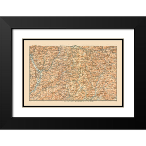 Northeastern Italy - Baedeker 1910 Black Modern Wood Framed Art Print with Double Matting by Baedeker