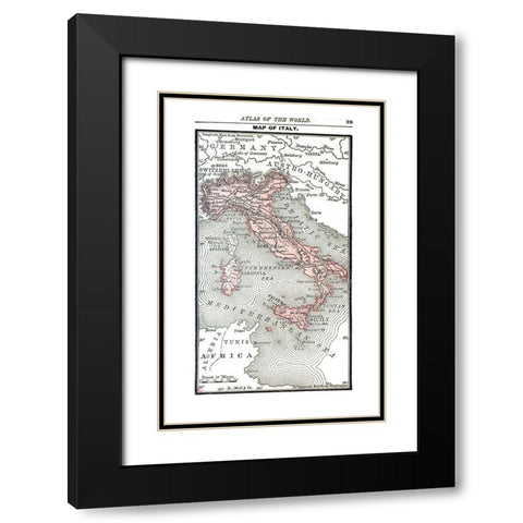 Italy - Alden 1886 Black Modern Wood Framed Art Print with Double Matting by Alden