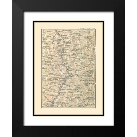 Northwest Towns Italy - Bertarelli 1914 Black Modern Wood Framed Art Print with Double Matting by Bertarelli