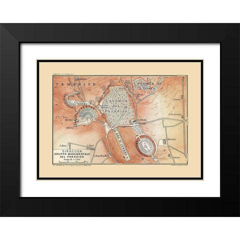 Syracuse Archiological Site Paradiso Italy Black Modern Wood Framed Art Print with Double Matting by Baedeker