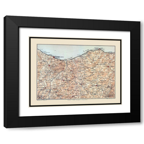 Madonie Region Sicily Italy - Baedeker 1880 Black Modern Wood Framed Art Print with Double Matting by Baedeker