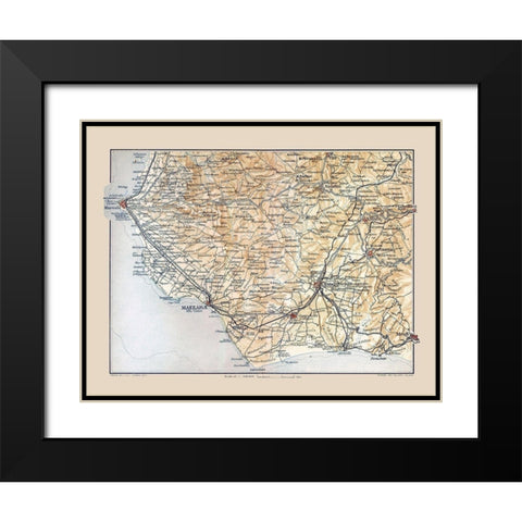 Mazzara Region Sicily Italy - Baedeker 1880 Black Modern Wood Framed Art Print with Double Matting by Baedeker