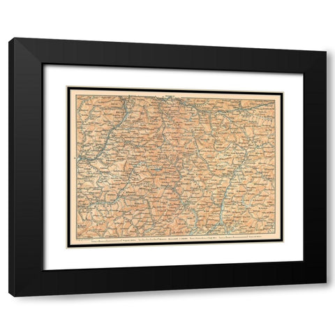 Northeastern Italy - Baedeker 1896 Black Modern Wood Framed Art Print with Double Matting by Baedeker