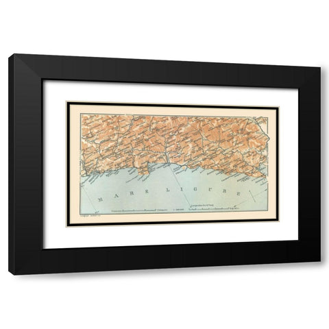 Ligurian Sea Genova La Spezia Italy Black Modern Wood Framed Art Print with Double Matting by Bertarelli