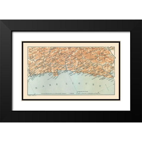 Ligurian Sea Genova La Spezia Italy Black Modern Wood Framed Art Print with Double Matting by Bertarelli