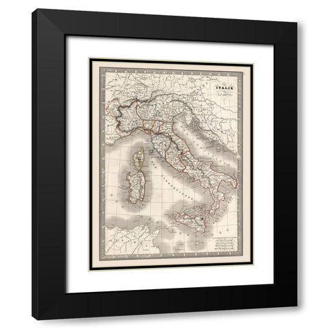 Italy - Monin 1839 Black Modern Wood Framed Art Print with Double Matting by Monin