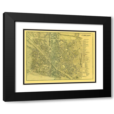Firenze Italy - Muggiani 1865  Black Modern Wood Framed Art Print with Double Matting by Muggiani