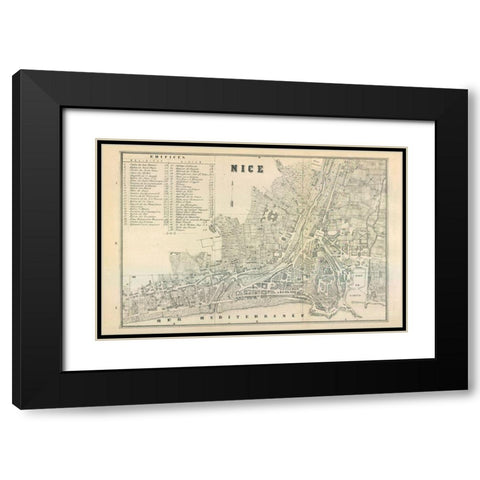 Nice Italy - Castro 1870  Black Modern Wood Framed Art Print with Double Matting by Castro