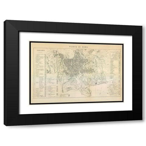 Roma Italy - Castro 1870  Black Modern Wood Framed Art Print with Double Matting by Castro