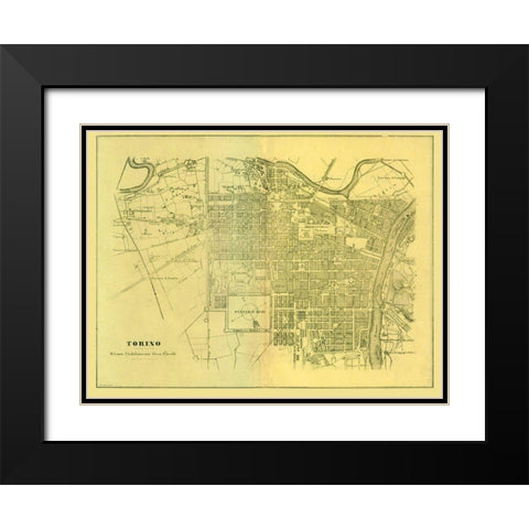 Torino Italy - Muggiani 1865  Black Modern Wood Framed Art Print with Double Matting by Muggiani