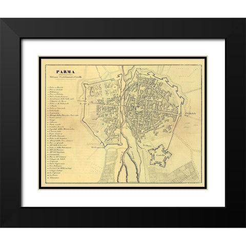 Parma Italy - Muggiani 1865  Black Modern Wood Framed Art Print with Double Matting by Muggiani
