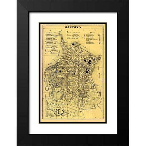 Mantova Italy - Muggiani 1865  Black Modern Wood Framed Art Print with Double Matting by Muggiani