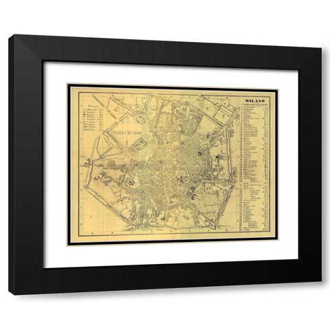 Milano Italy - Muggiani 1865  Black Modern Wood Framed Art Print with Double Matting by Muggiani